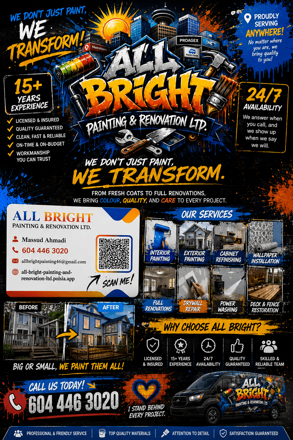 All Bright Painting & Renovation — services flyer