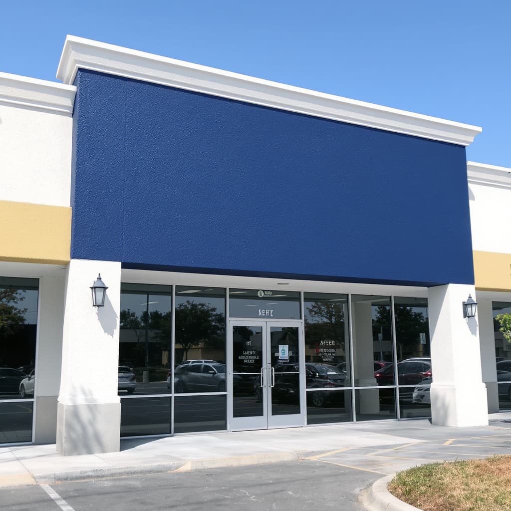 Commercial strip mall after